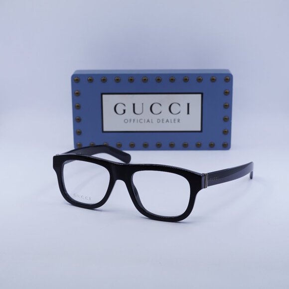 Gucci GG1509O 001 Square Eyeglasses Shiny Black 54mm - Picture 1 of 10